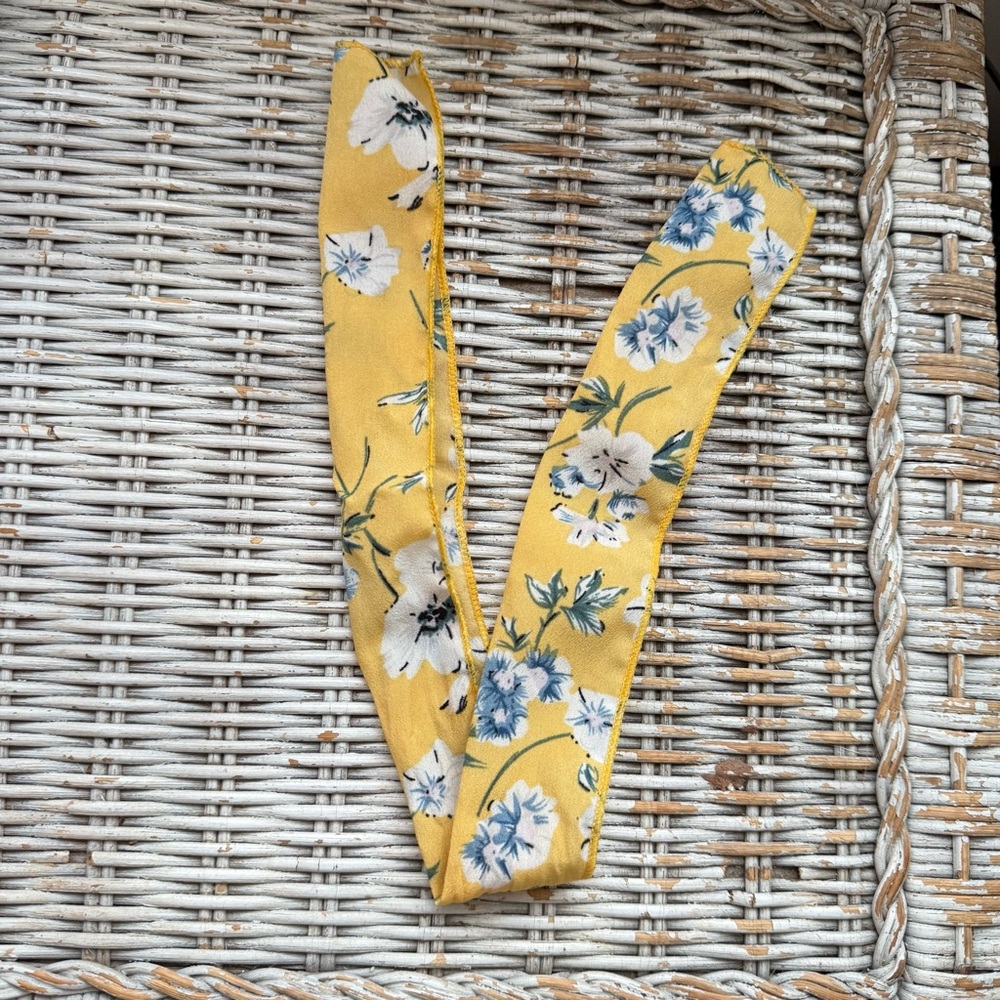 Cottage-core Yellow & Floral Hair Ribbon